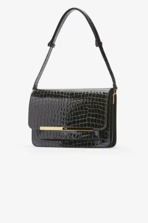 Edith Croc-Effect Leather Shoulder Bag