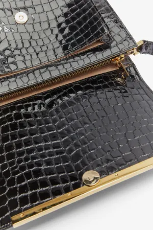 Edith Croc-Effect Leather Shoulder Bag