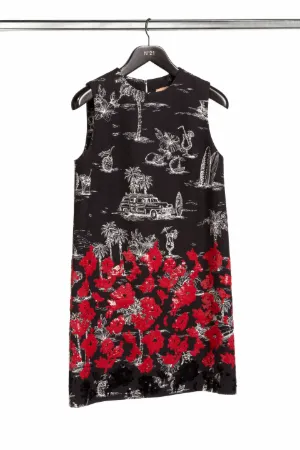 embellished cuba-print mini dress