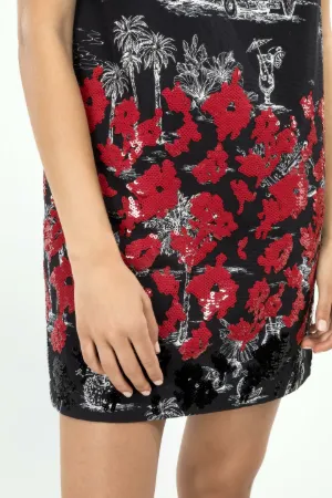 embellished cuba-print mini dress