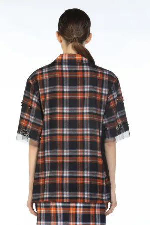 Embellished Layered Short-Sleeved Shirt