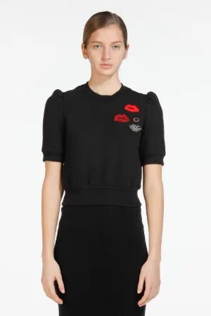 Embellished Puff Sleeved Sweatshirt