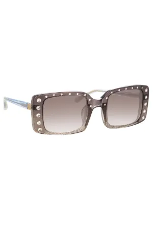 embellished rectangular-frame sunglasses