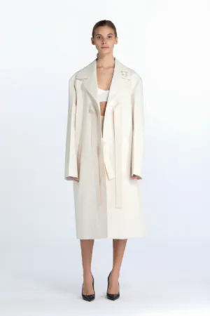 Embellished Tie-Front Coat