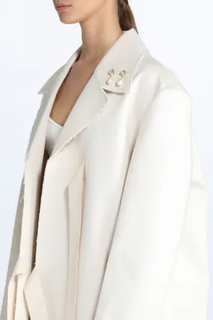 Embellished Tie-Front Coat
