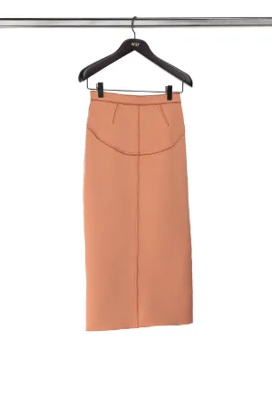 exposed-zip panelled pencil skirt