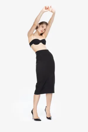 exposed-zip panelled pencil skirt