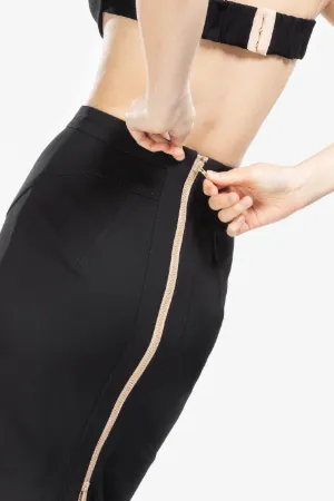 exposed-zip panelled pencil skirt