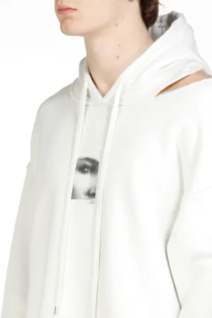 Eye-Print Cut-Out Hoodie