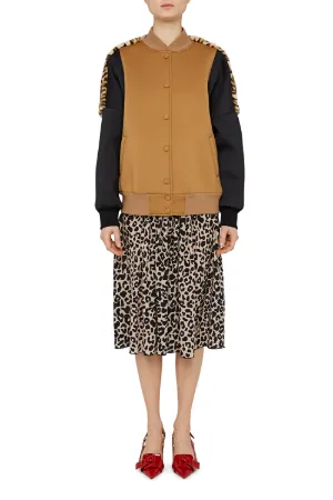 faux fur panel jacket