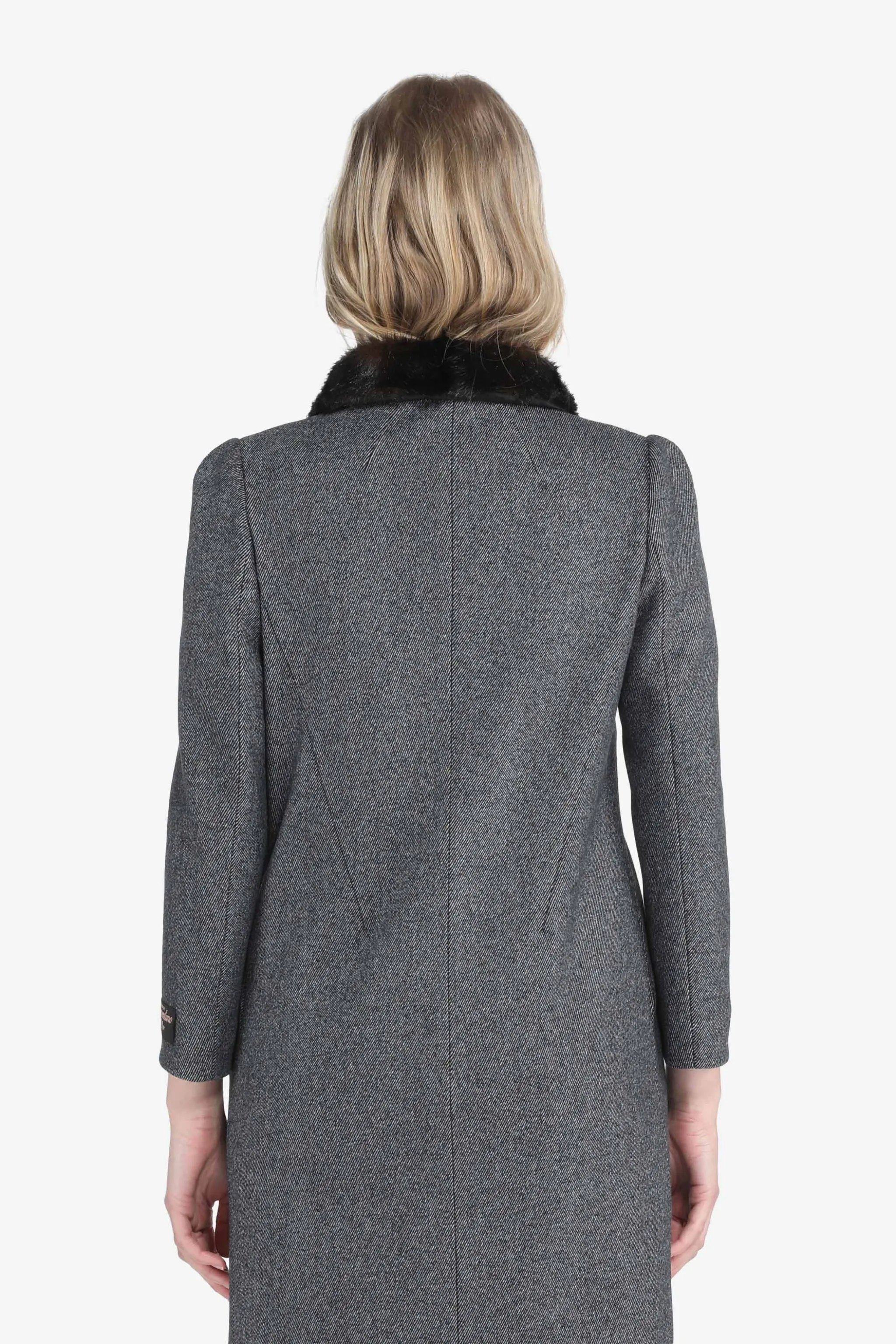 Faux FurTrim Herringbone Coat N°21 Official Online Store