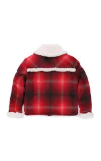 checkered shearling jacket