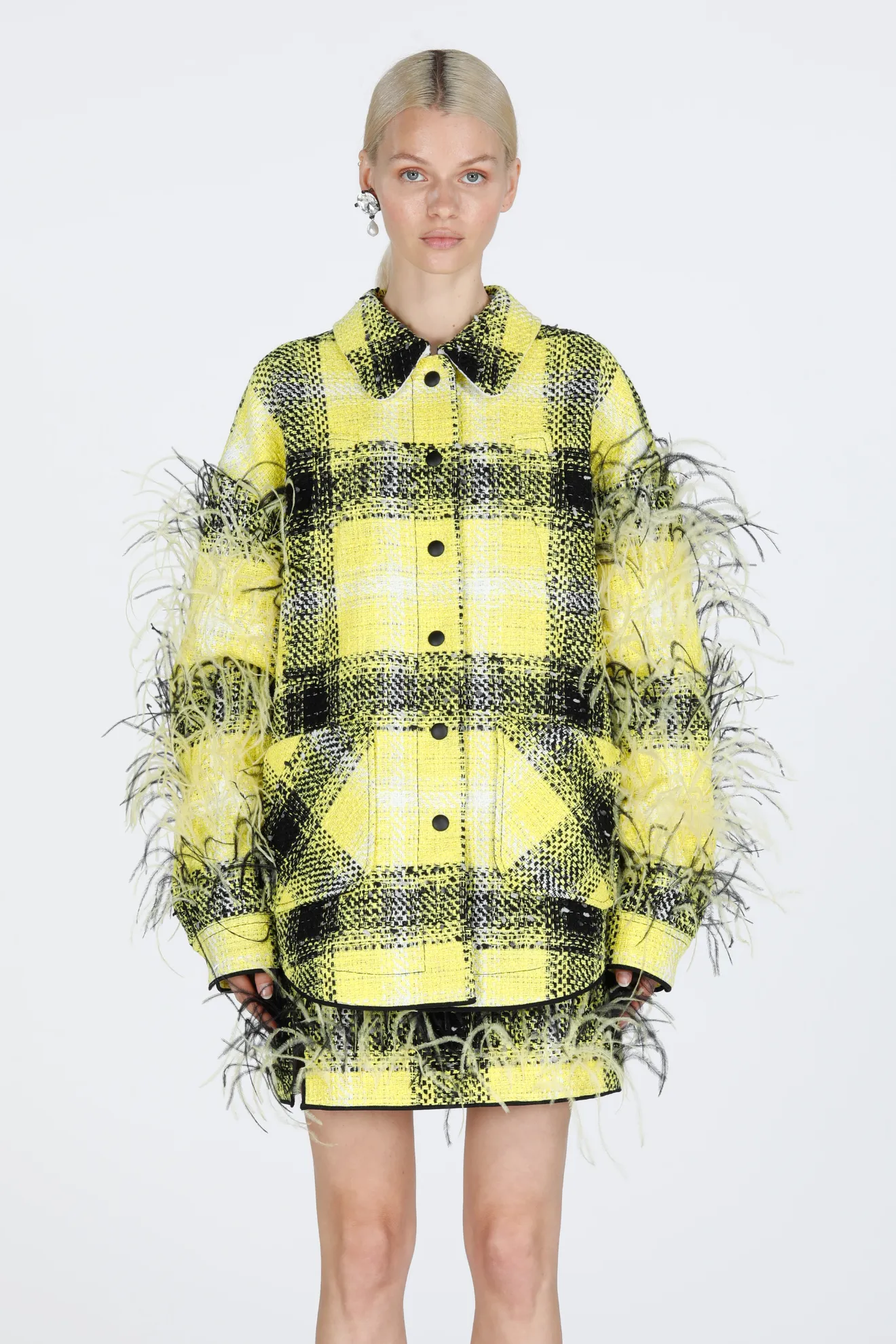 Yellow on sale feather jacket