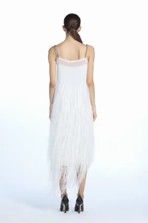 Feather-Embellished Dress