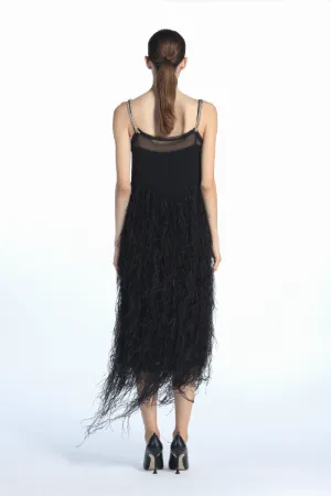 Feather-Embellished Dress