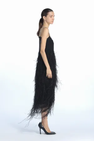 Feather-Embellished Dress