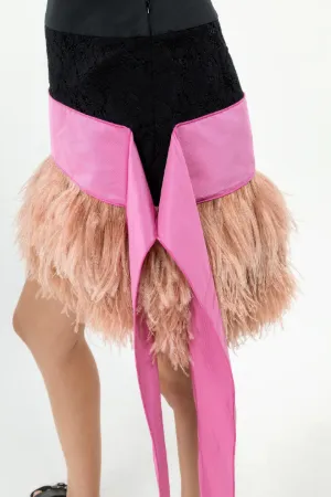 feather-embellished mini skirt