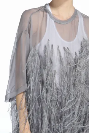 Feather-Embellished T-Shirt