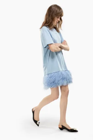 Feather Hem Mini Dress