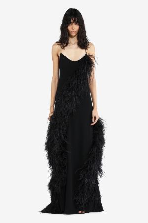 Feather Trim Slip Dress N 21 Official Online Store