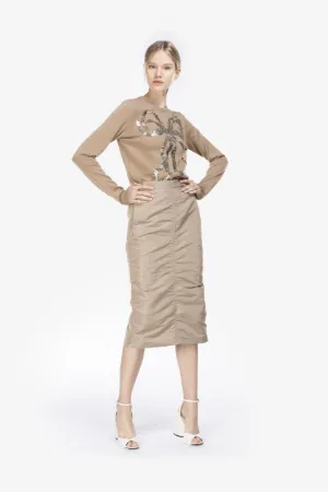 fitted midi skirt