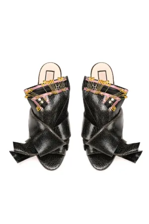 embellished mules flat