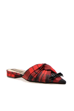 red flat mules
