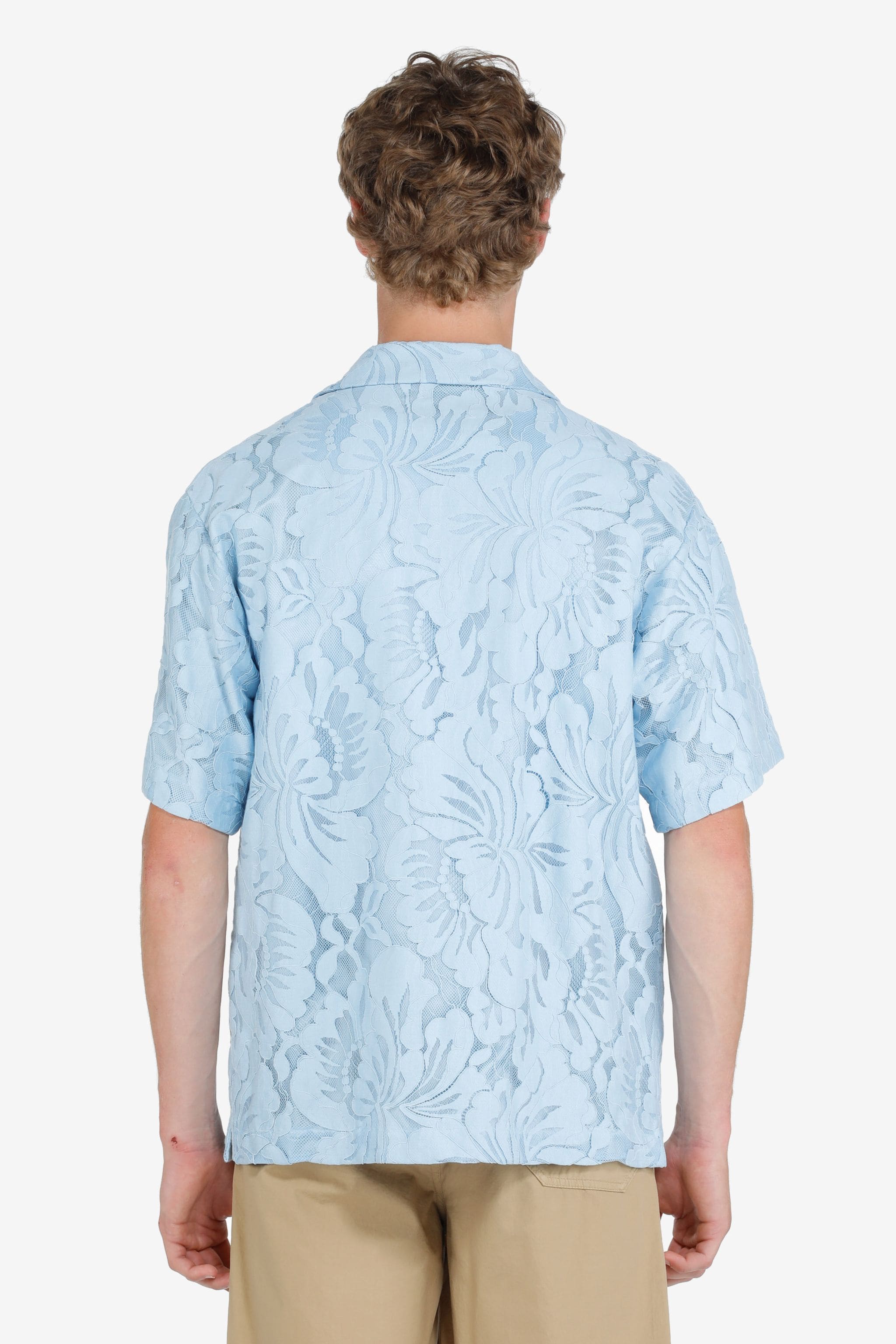 Floral-Appliqué Shirt in blue | N°21 | Official Online Store