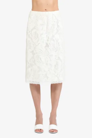 Floral Appliqu Skirt in white N 21 Official Online Store