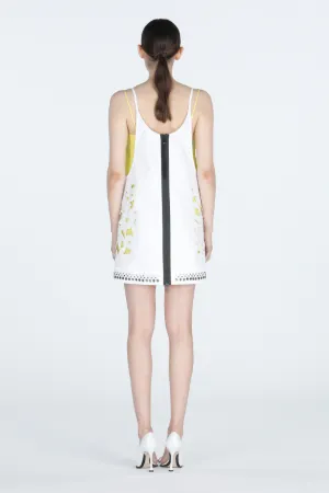Floral-Embroidered Cut-Out Mini Dress