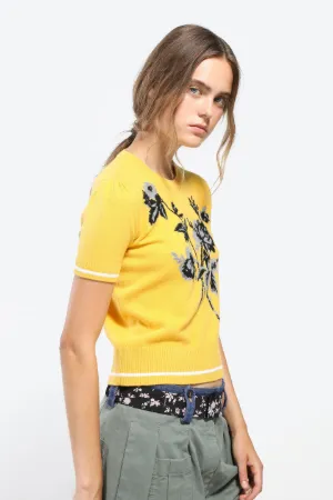 floral-intarsia virgin wool sweater