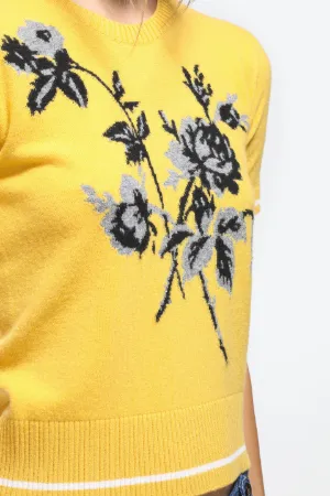 floral-intarsia virgin wool sweater