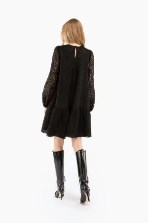 floral lace shift mini dress