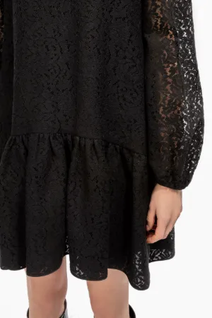floral lace shift mini dress