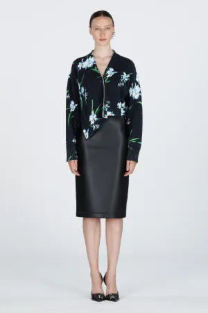 Floral-Print Asymmetric Cardigan