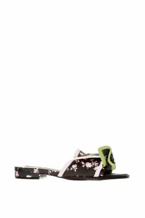 floral print bow sandals