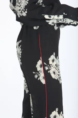floral-print cropped trousers