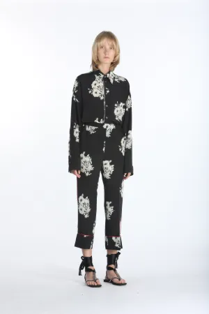 floral-print cropped trousers