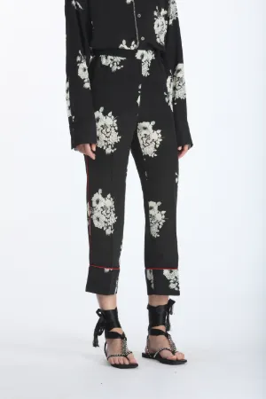 floral-print cropped trousers