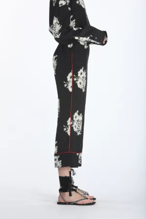 floral-print cropped trousers