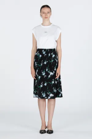 Floral-Print Pleated Skirt