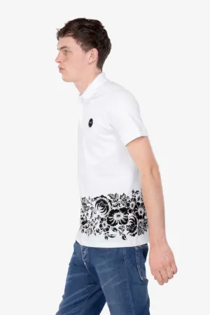 floral-print polo shirt