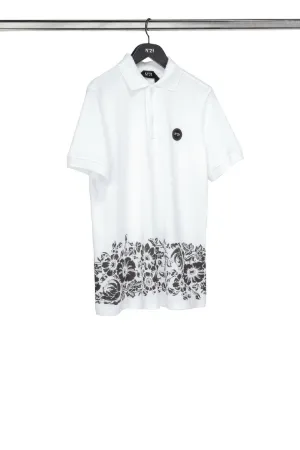 floral-print polo shirt