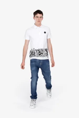 floral-print polo shirt