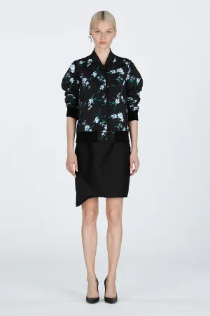 Floral-Print Quilted Bomber Jacket