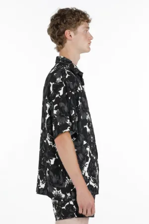 floral print black shirt