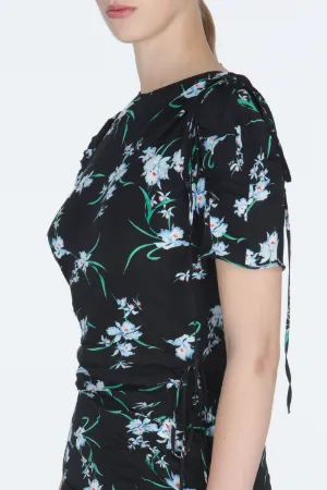 Floral-Print Silk Dress