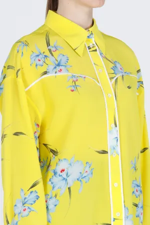Floral-Print Silk Shirt
