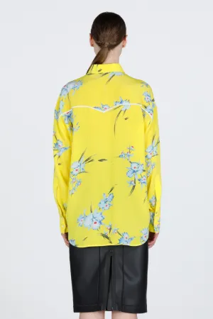 Floral-Print Silk Shirt