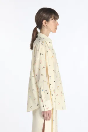 floral print tie-fastening blouse